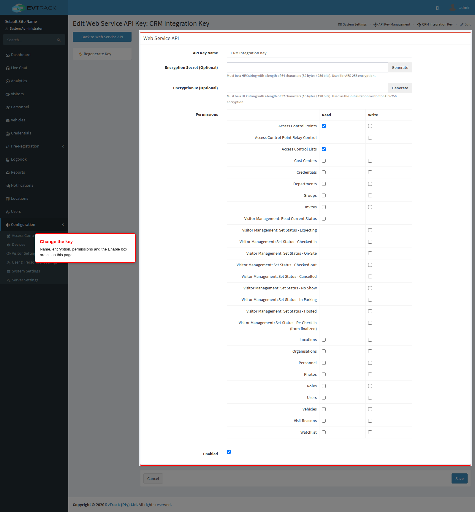 Edit an API key