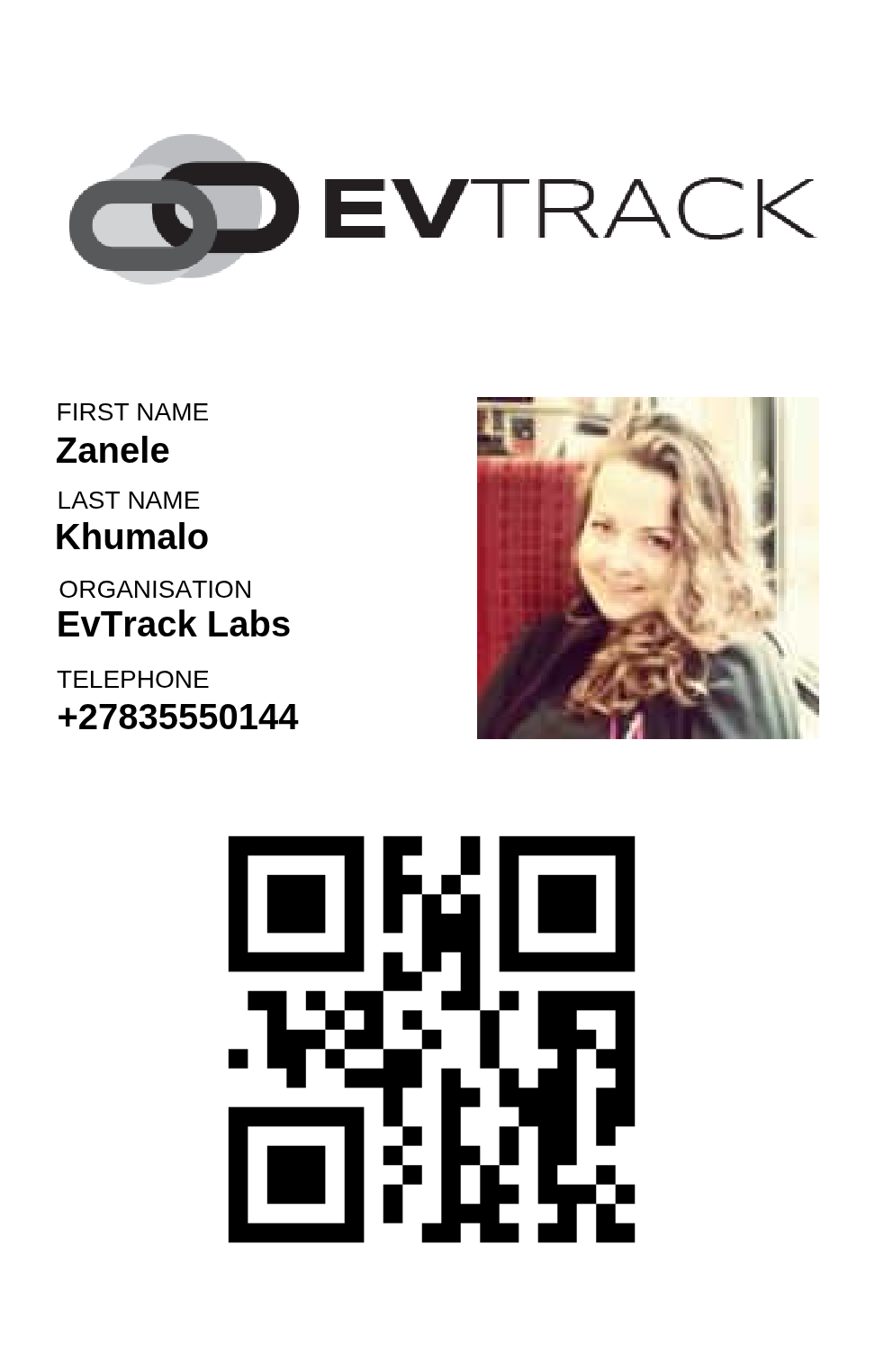 Portrait with QR Code