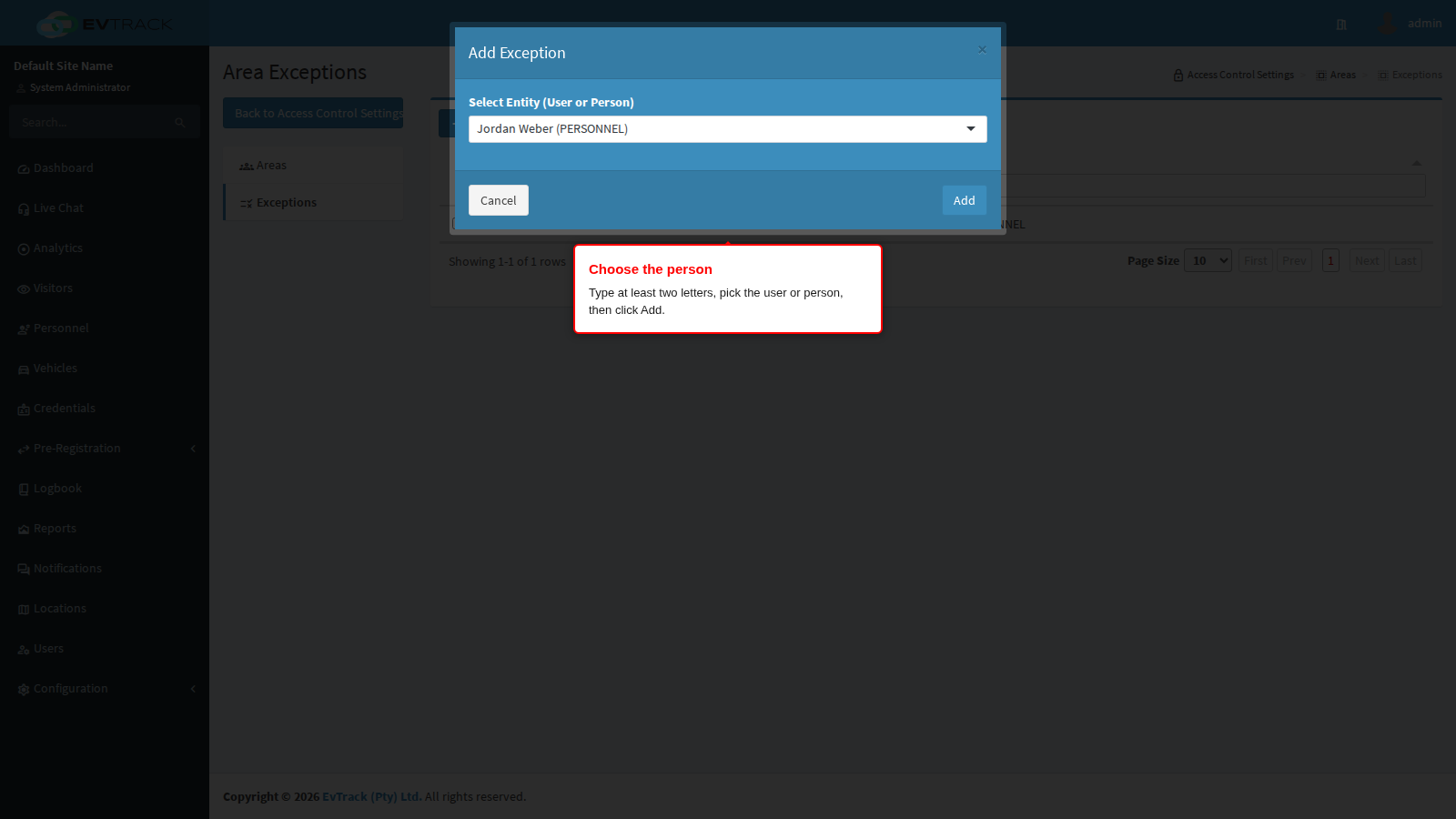 Add Exception