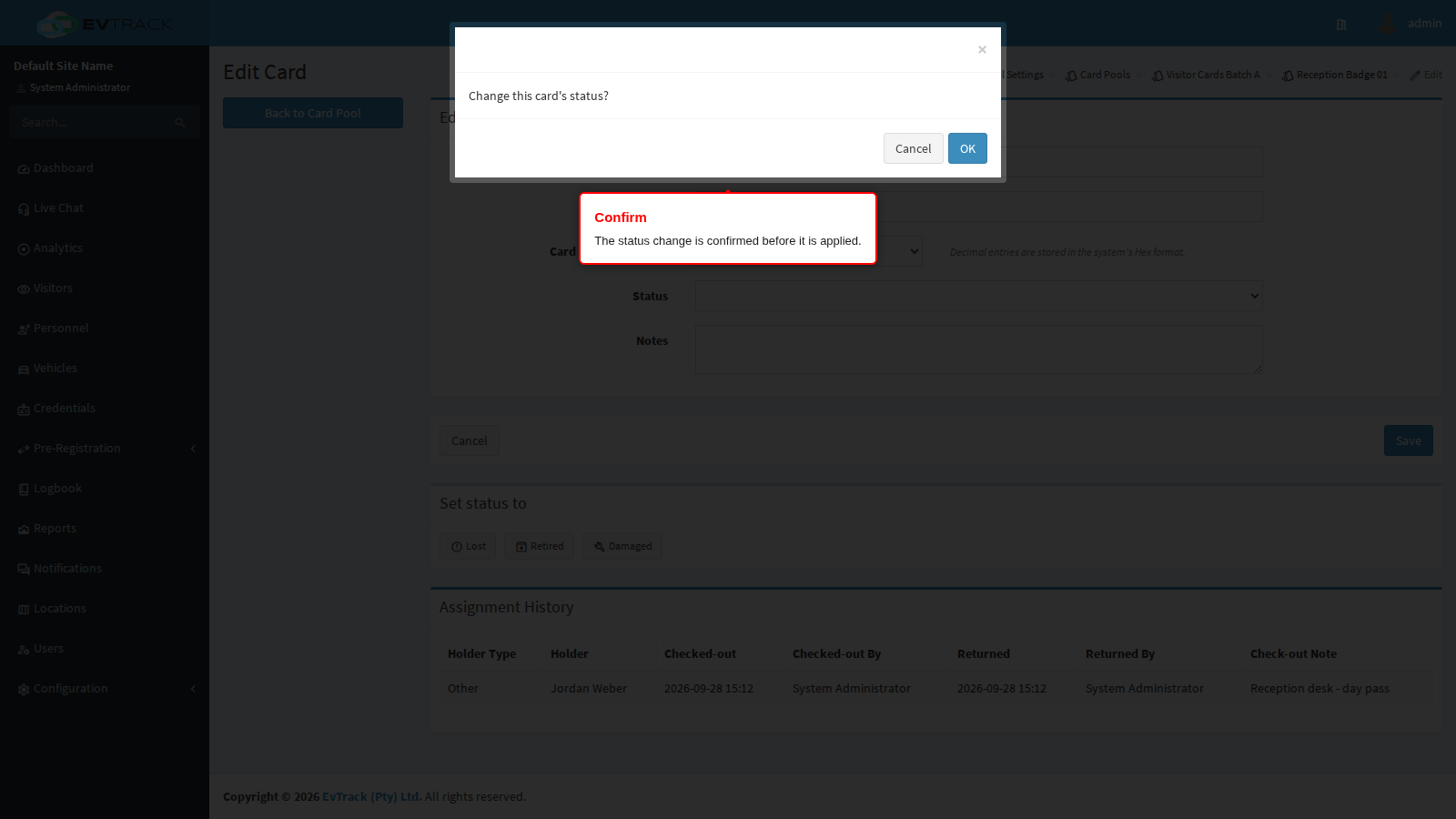 Lifecycle confirmation