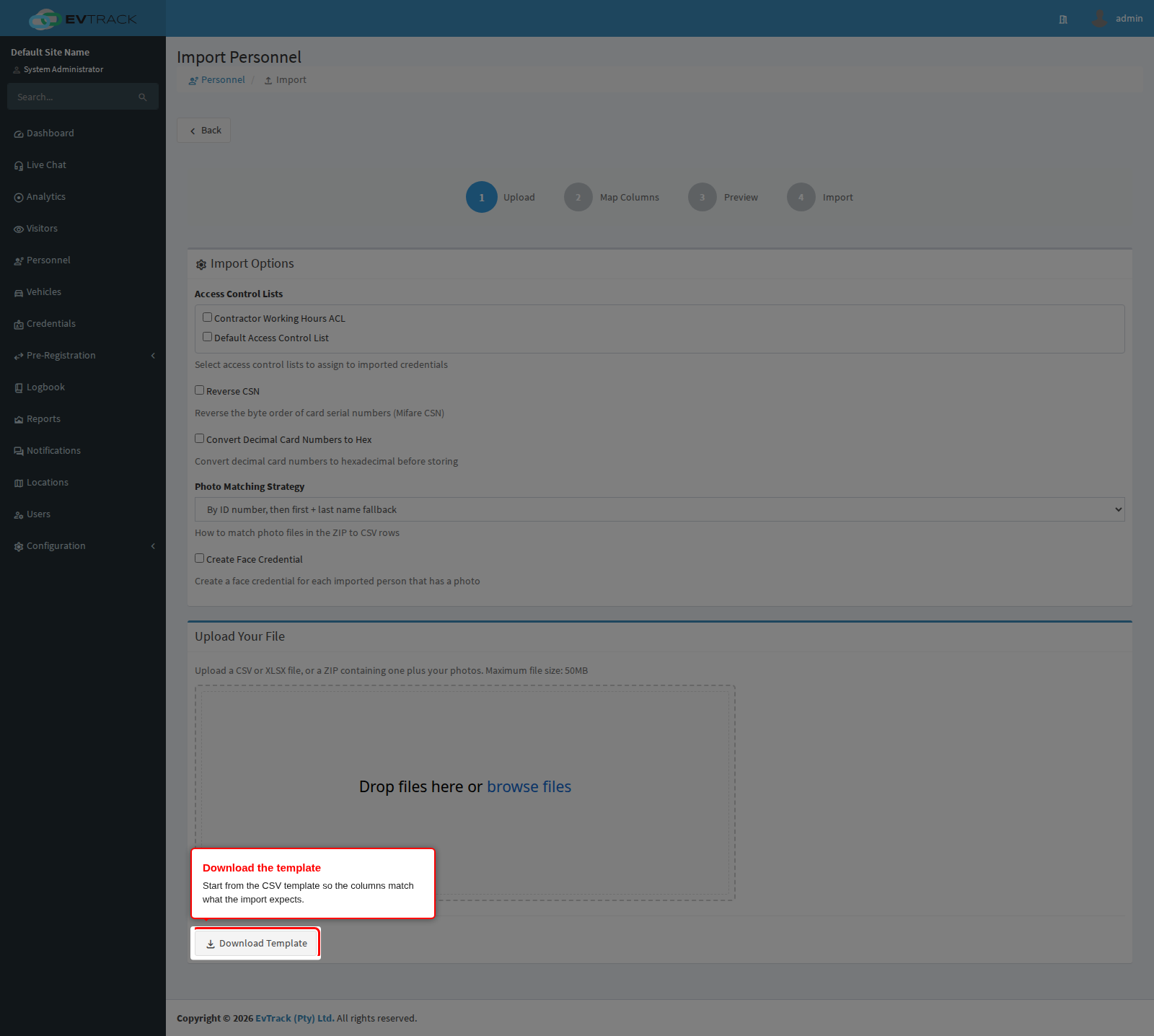 Download the CSV template