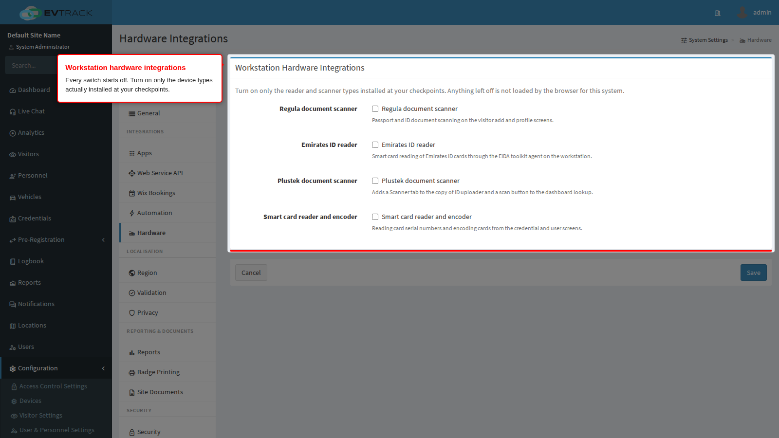 Workstation hardware integrations