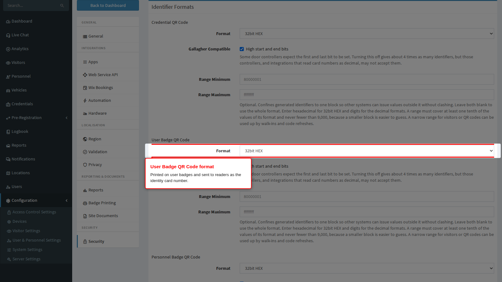 A user identifier format