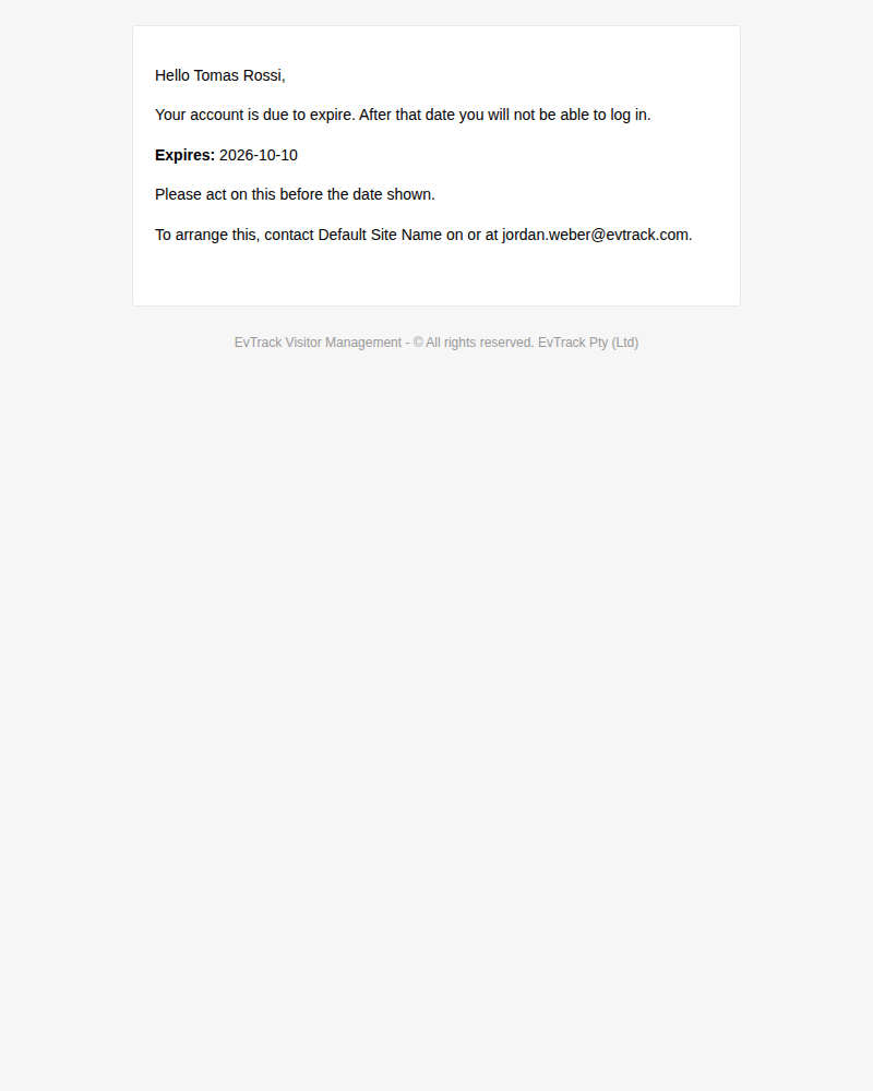 A user-account-expiry reminder