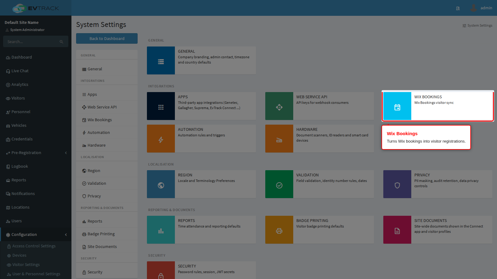 The Wix Bookings tile
