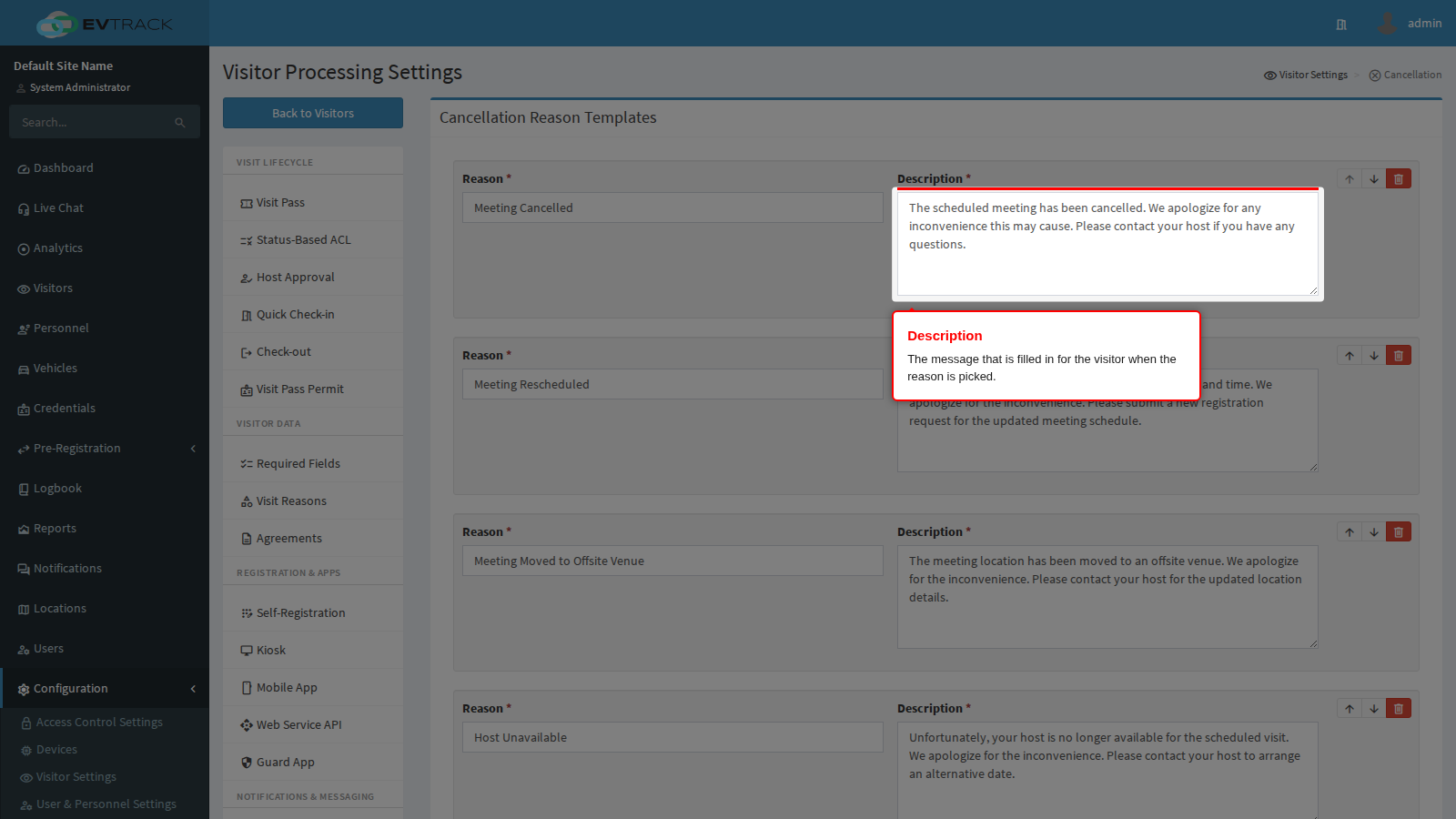 The Description field
