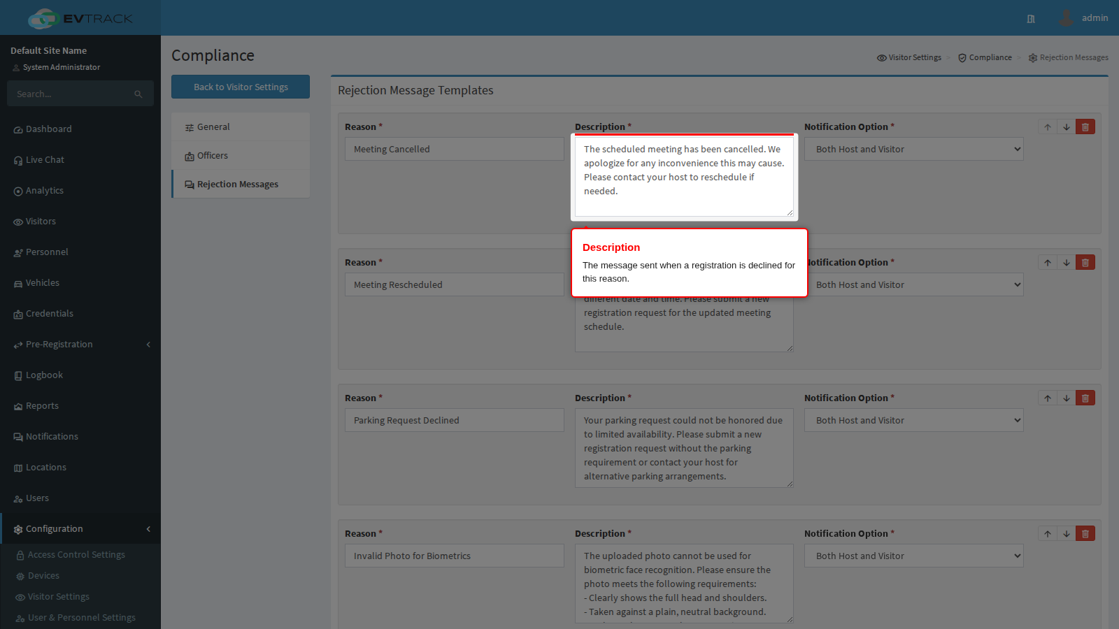 The Description field