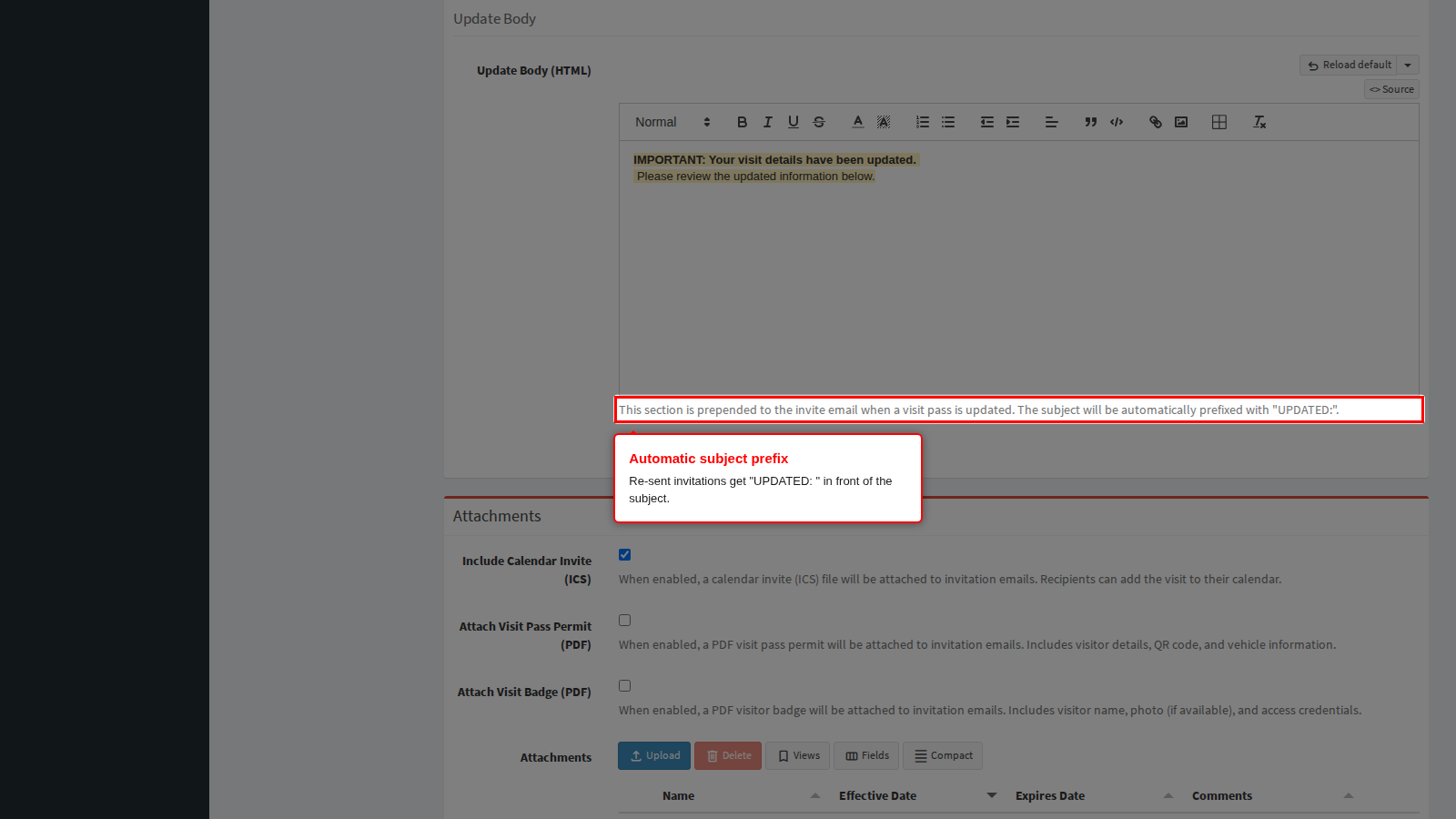 Automatic subject prefix