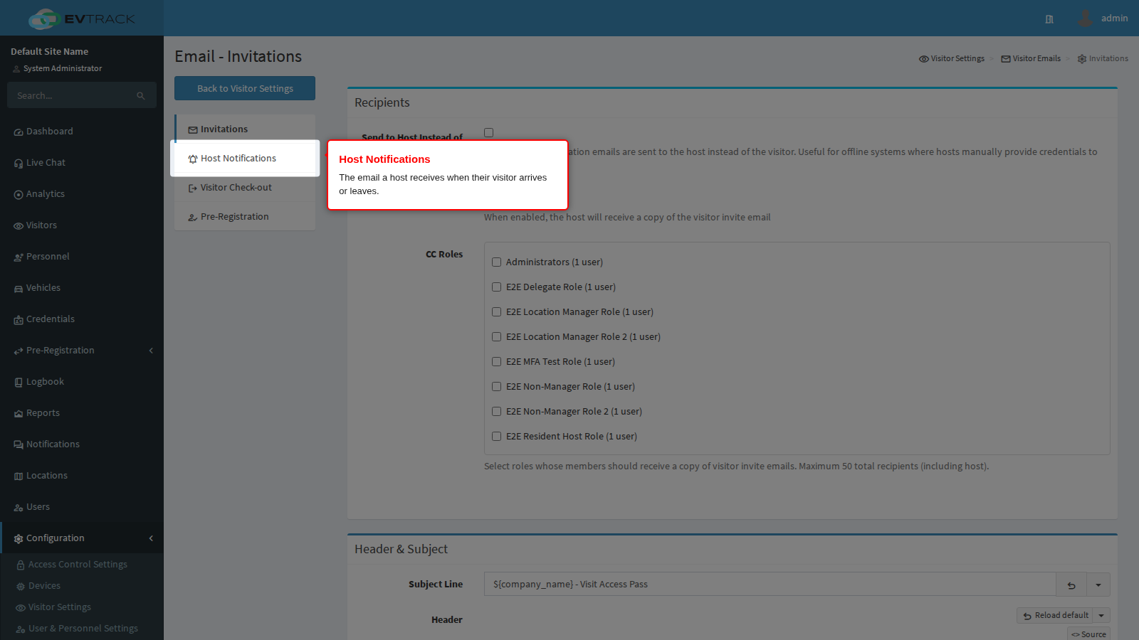 Host Notifications