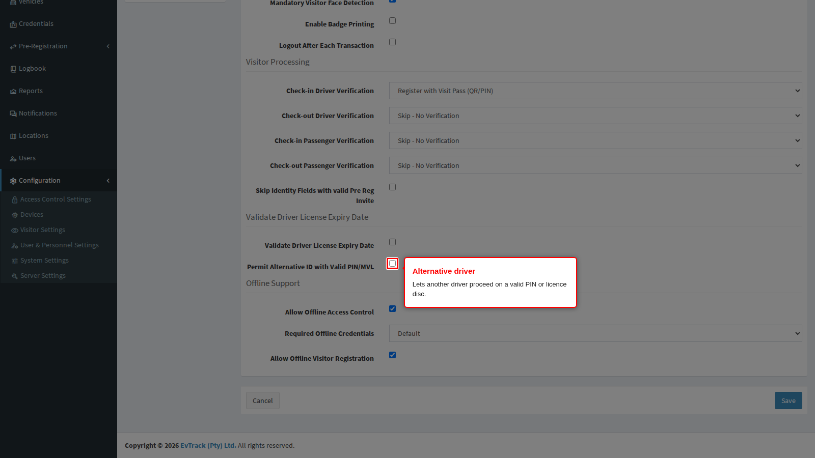 Allow an alternative driver