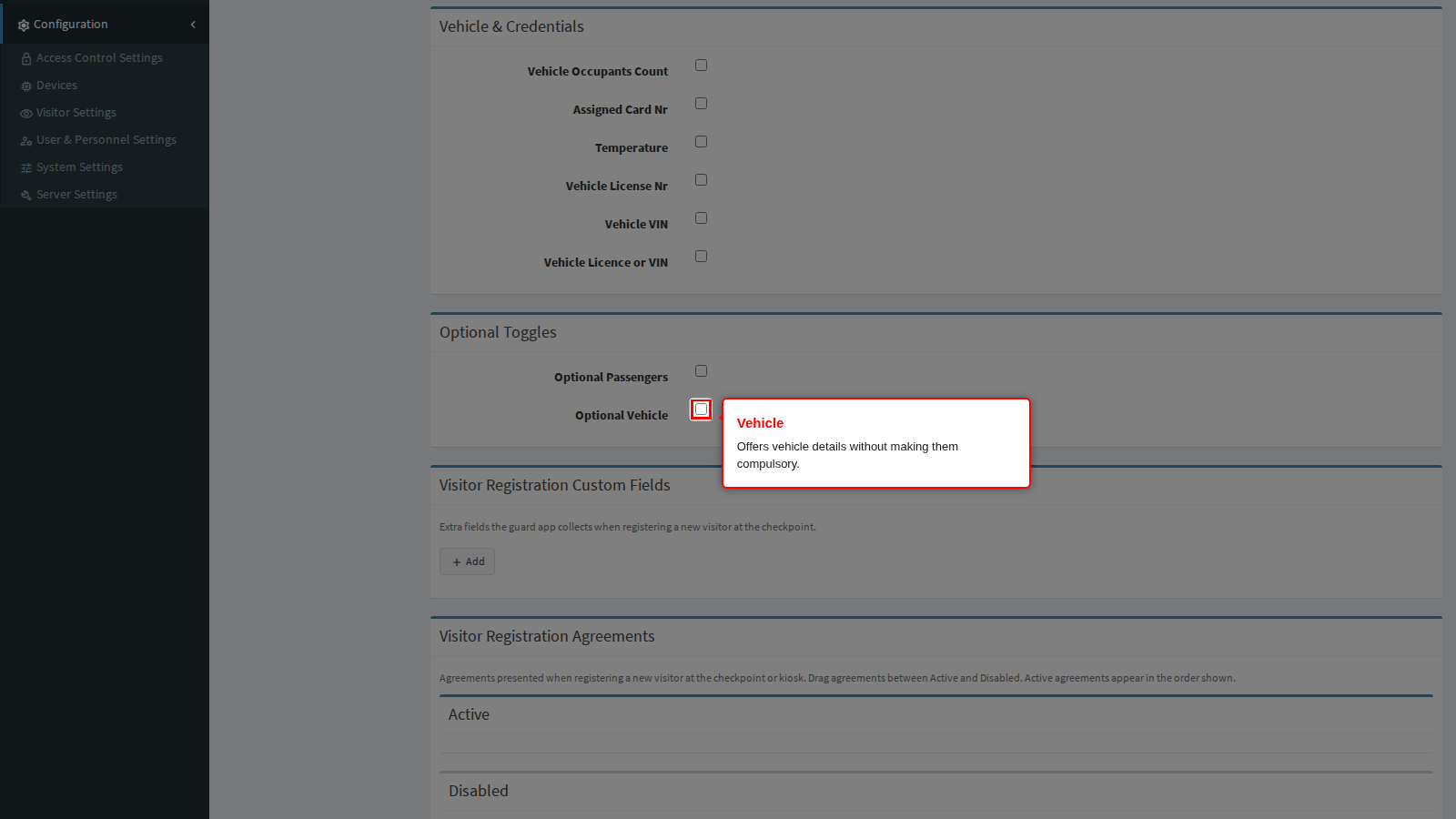 Optional vehicle details