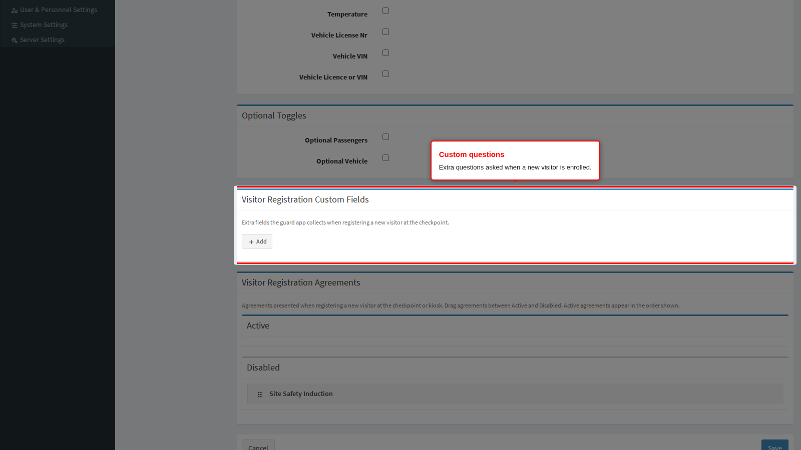 The enrolment question builder