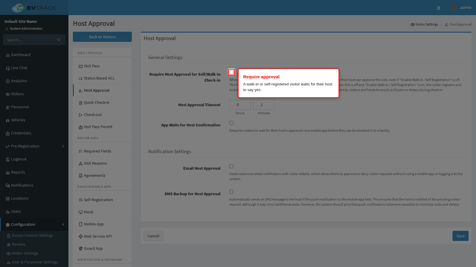 Require Host Approval for Self/Walk-in Check-in