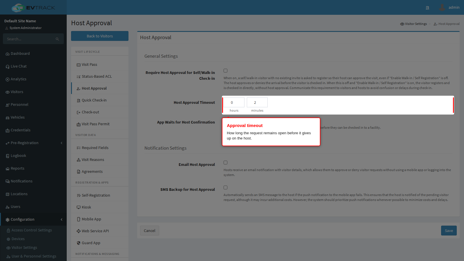 Host Approval Timeout