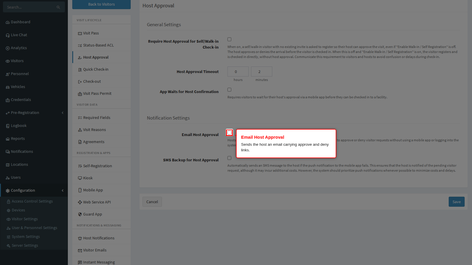 Email Host Approval