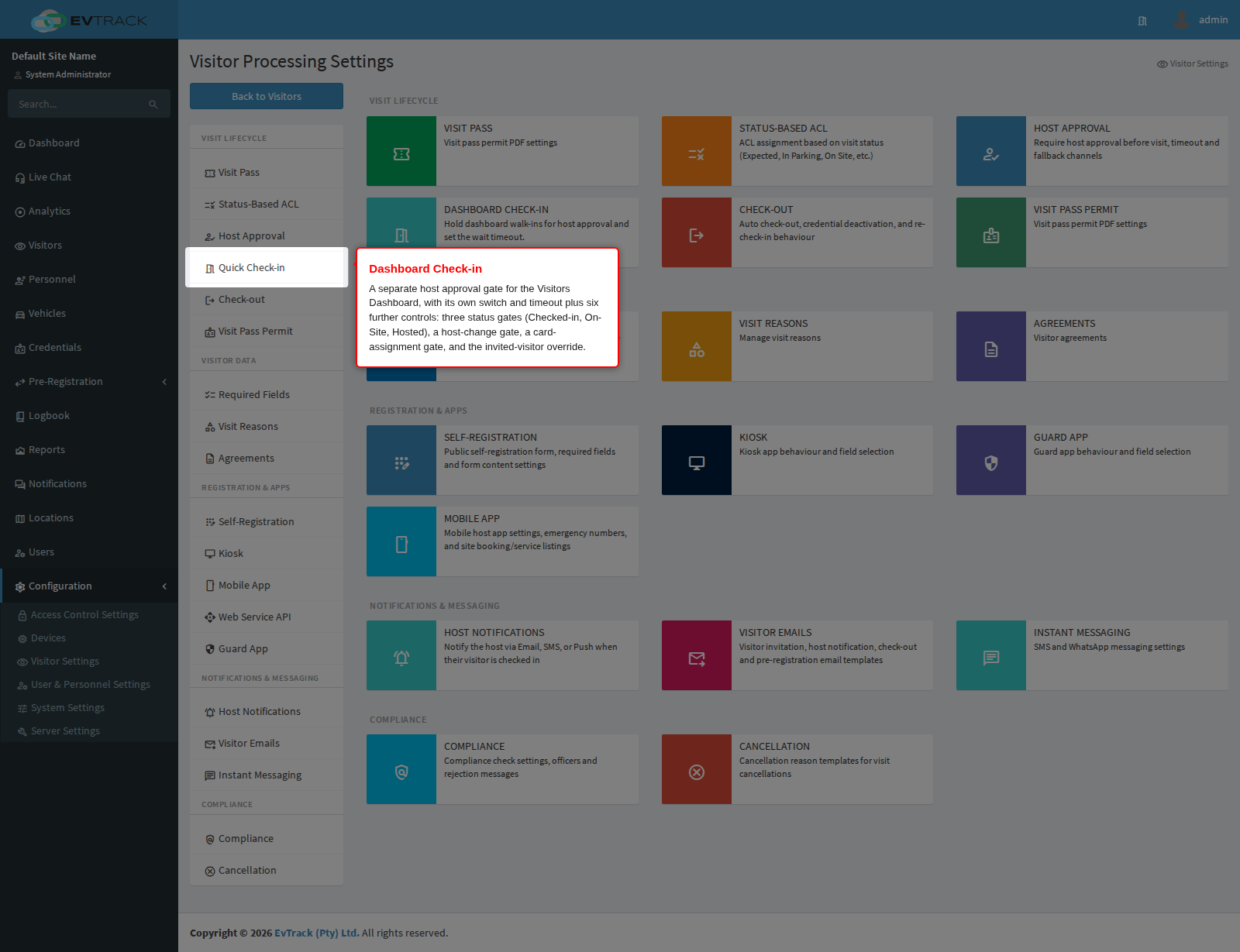 The Dashboard Check-in tile, a separate host approval gate