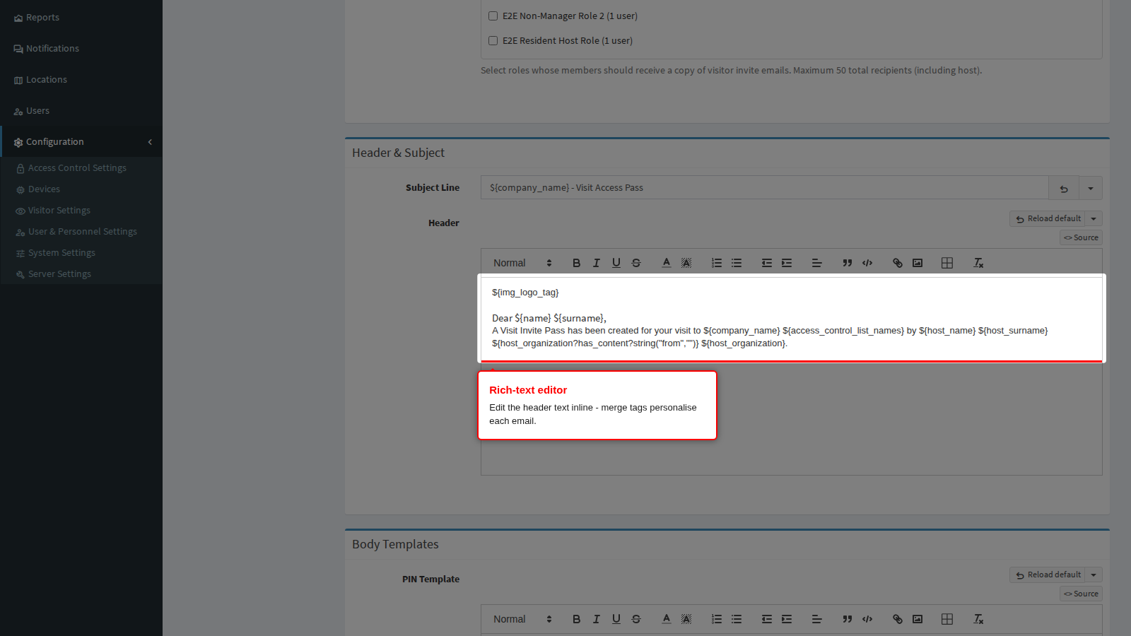 Template editors