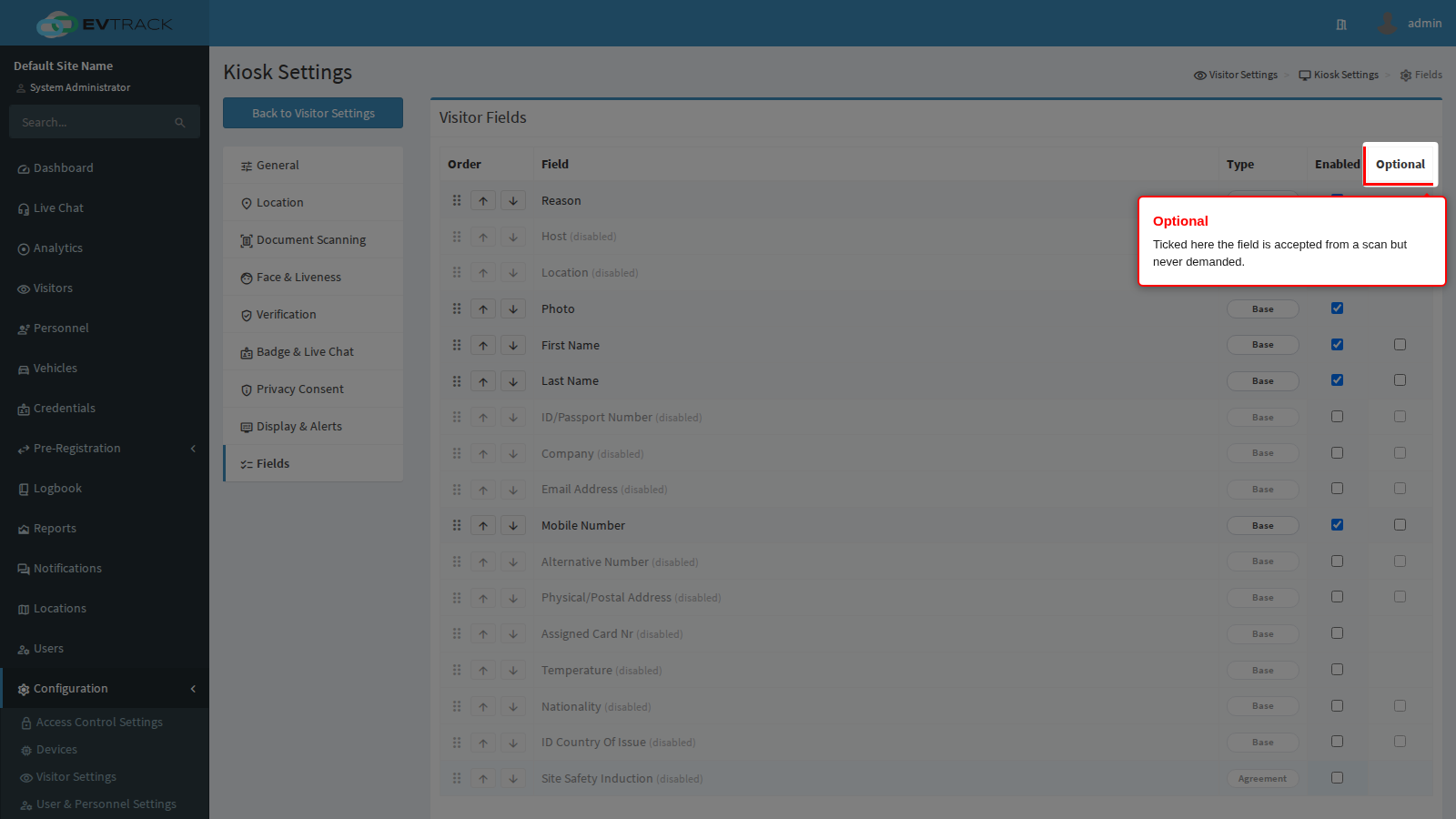 The Optional column