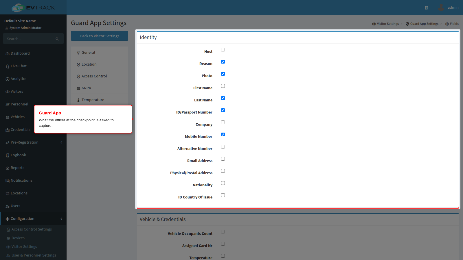Guard app fields