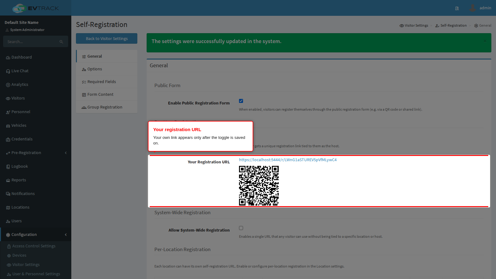 Your personal registration URL