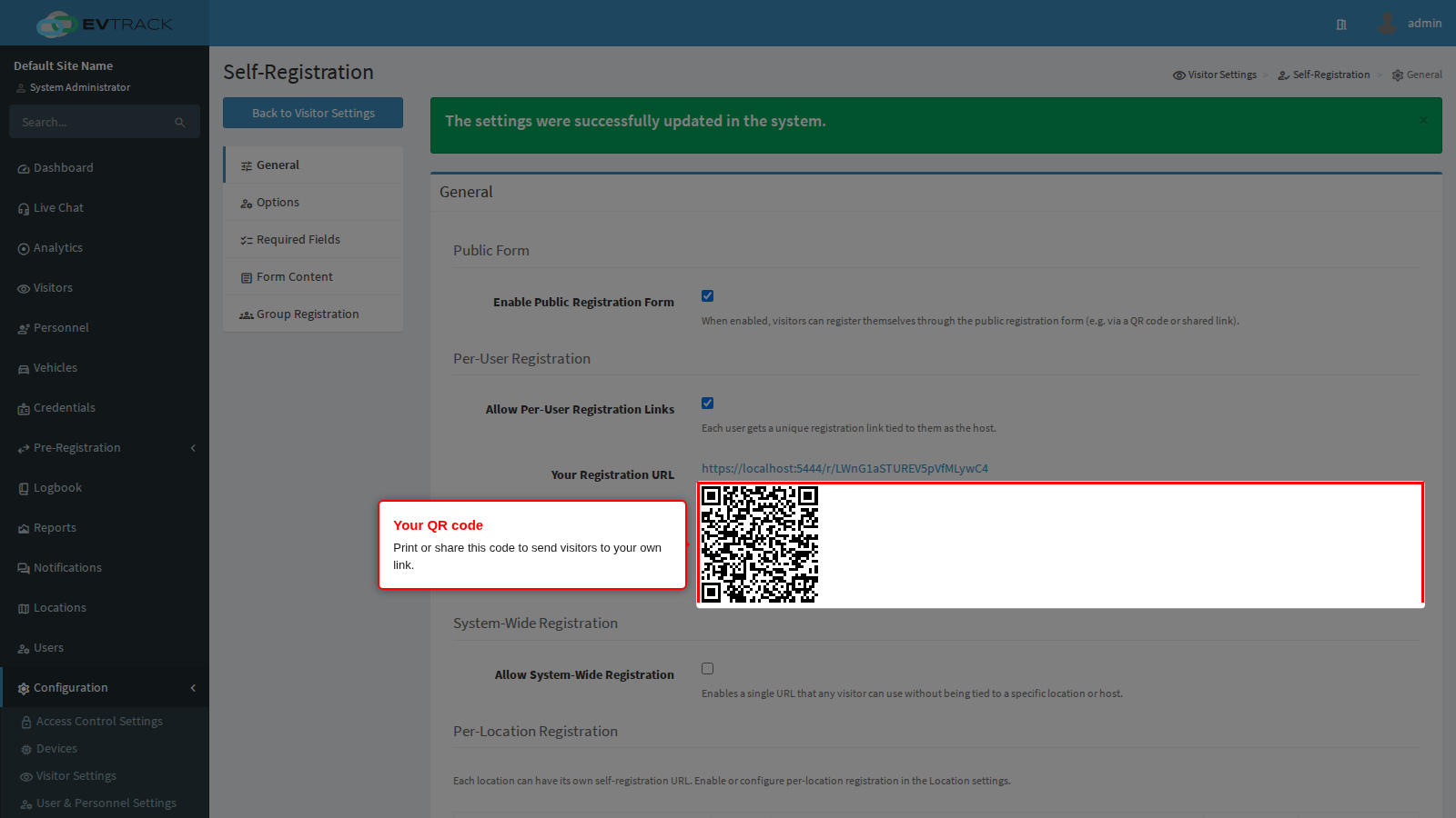 The QR code for your personal link