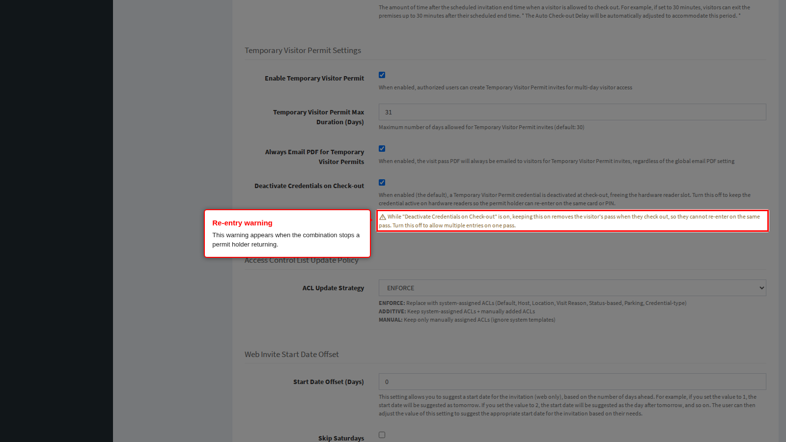 The re-entry warning appears for the breaking combination