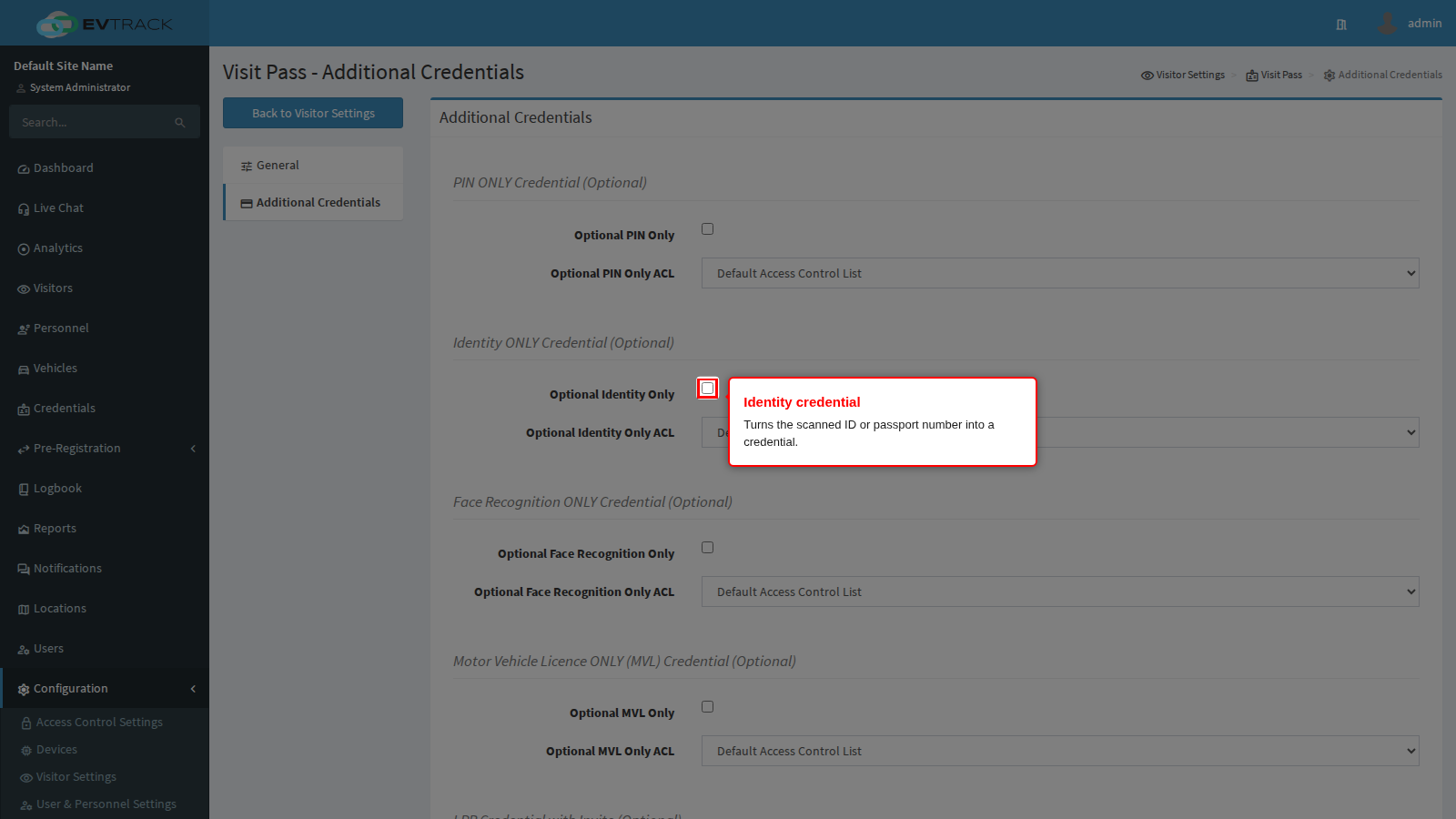The identity credential switch