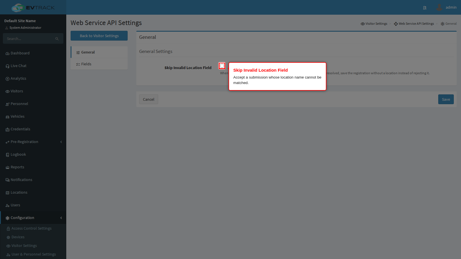 Skip Invalid Location Field