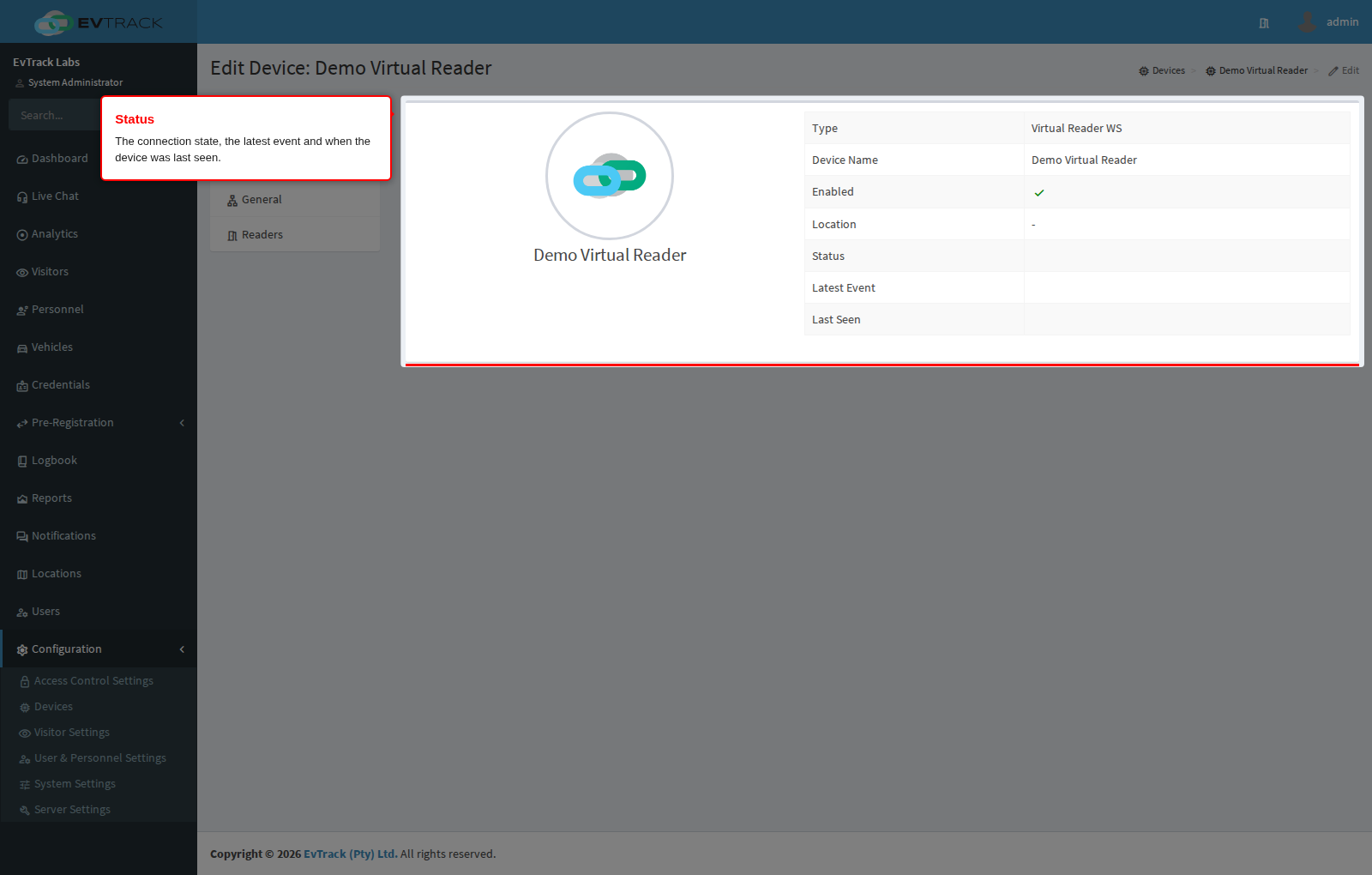 Status panel