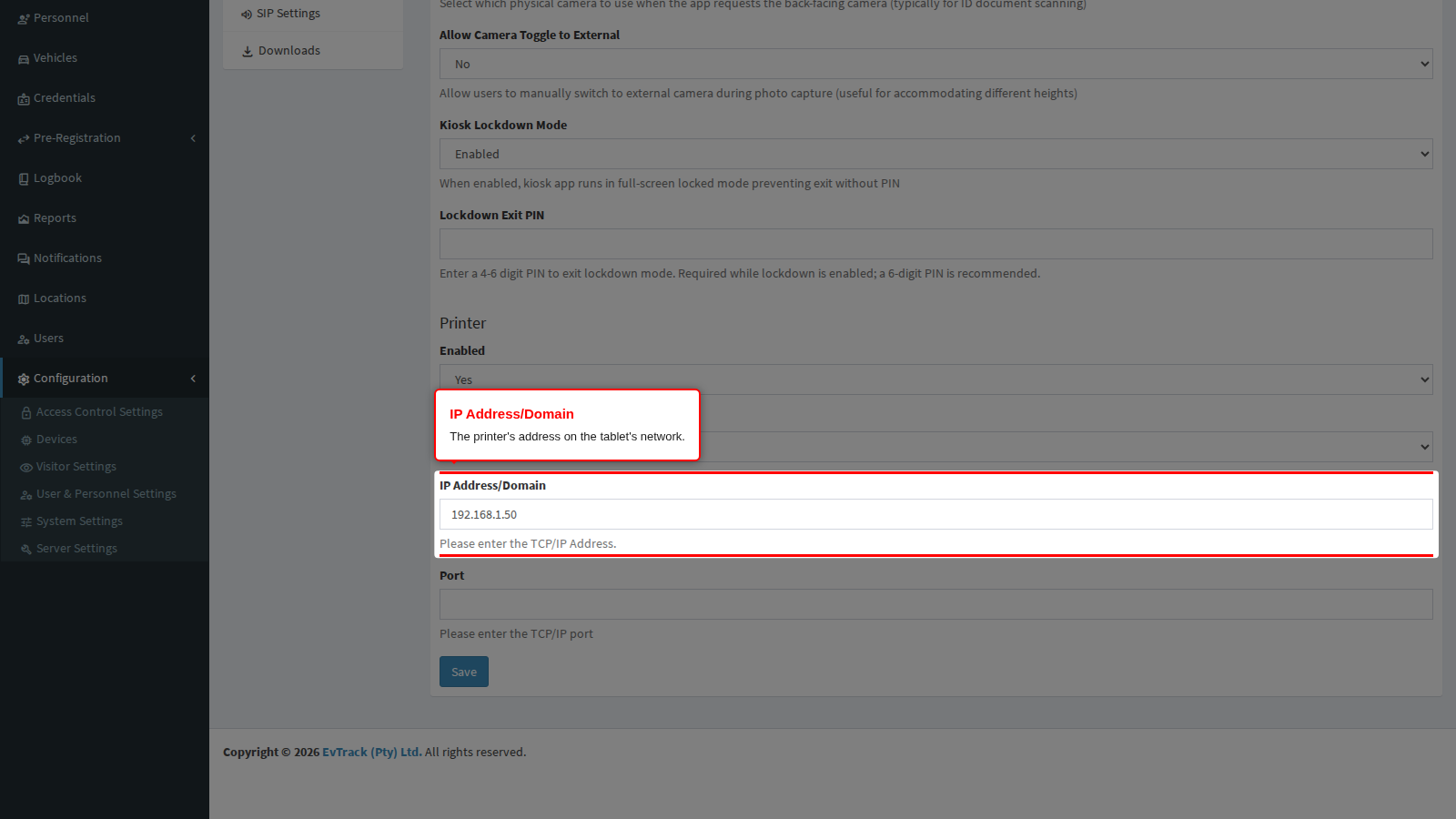 IP Address/Domain