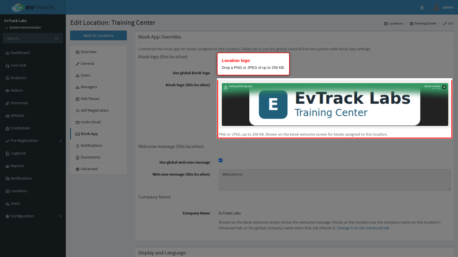 Dropping the Training Center logo