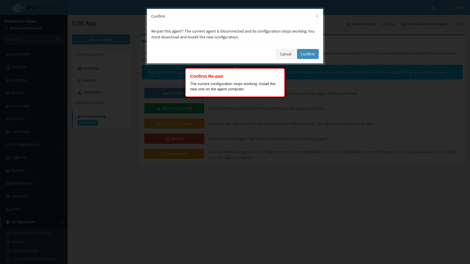 Confirm Re-pair agent