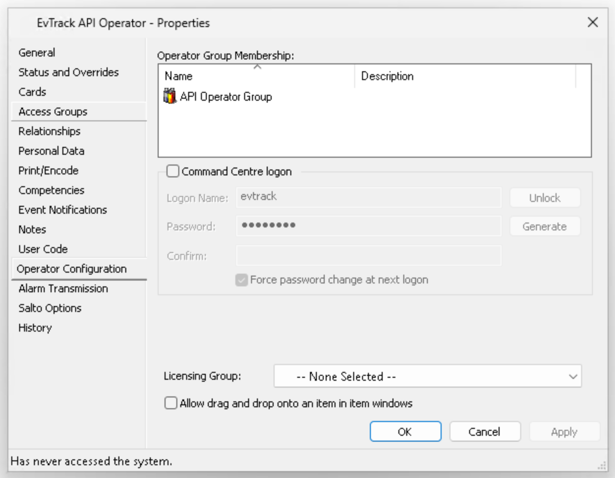Add the operator to the operator group