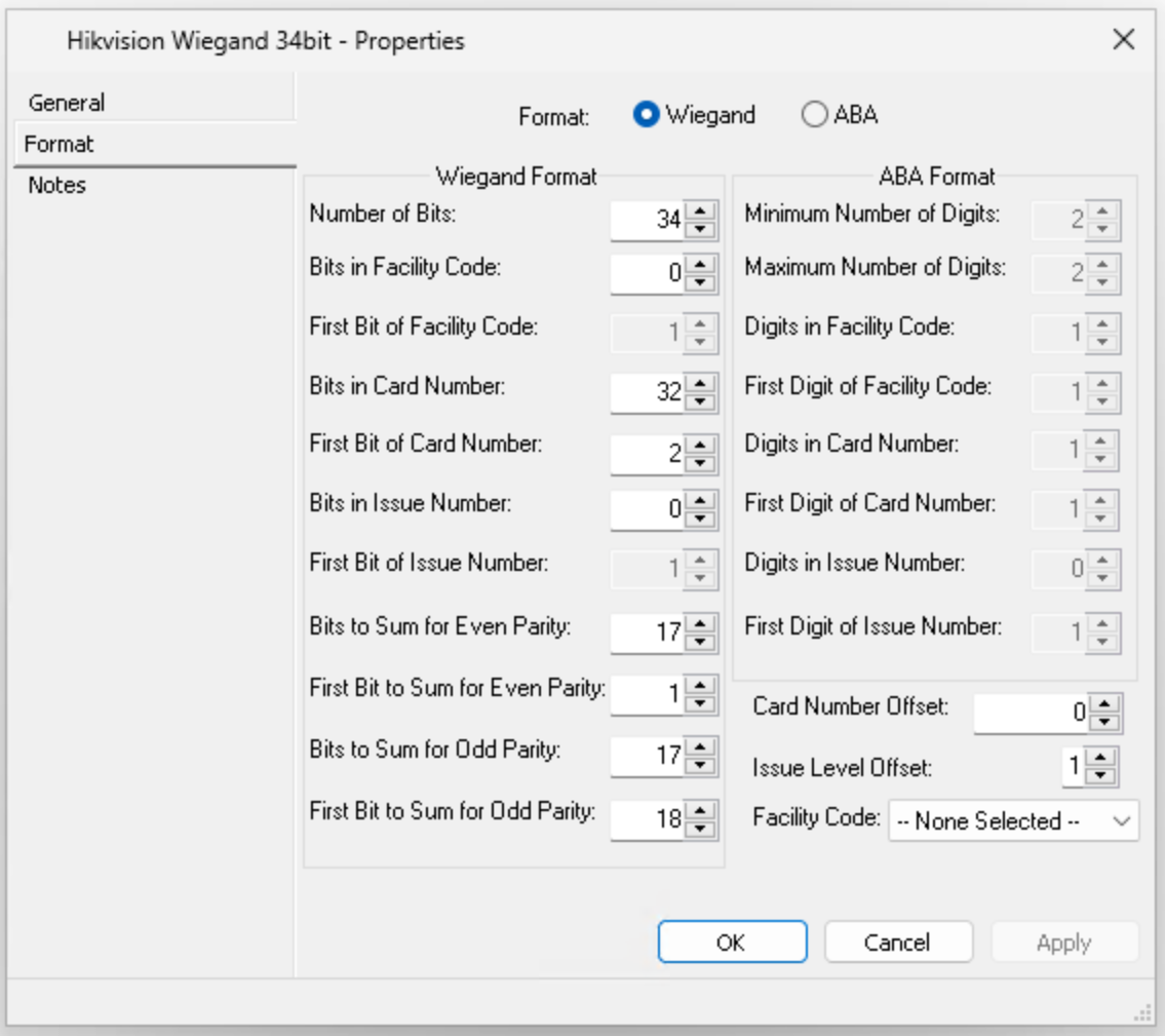 Hikvision universal card format