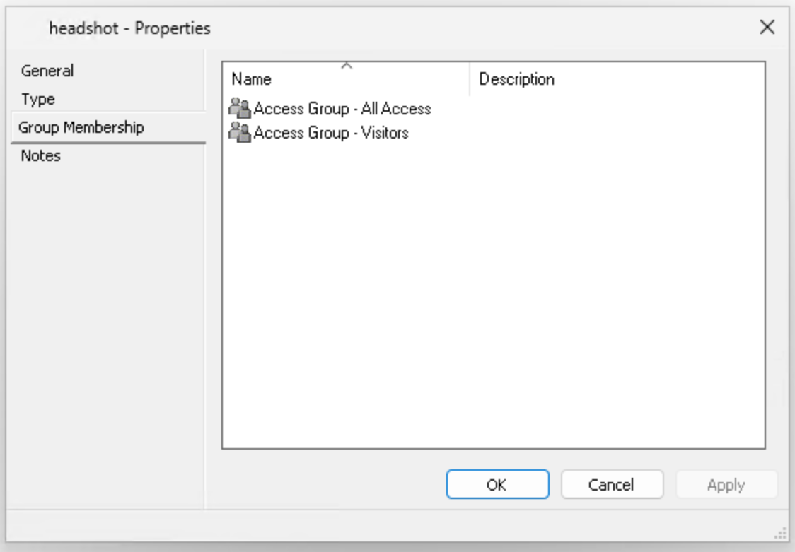 Headshot field access groups