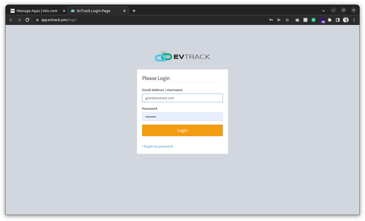 evtrack_wix_integration_02_login_evtrack_acc