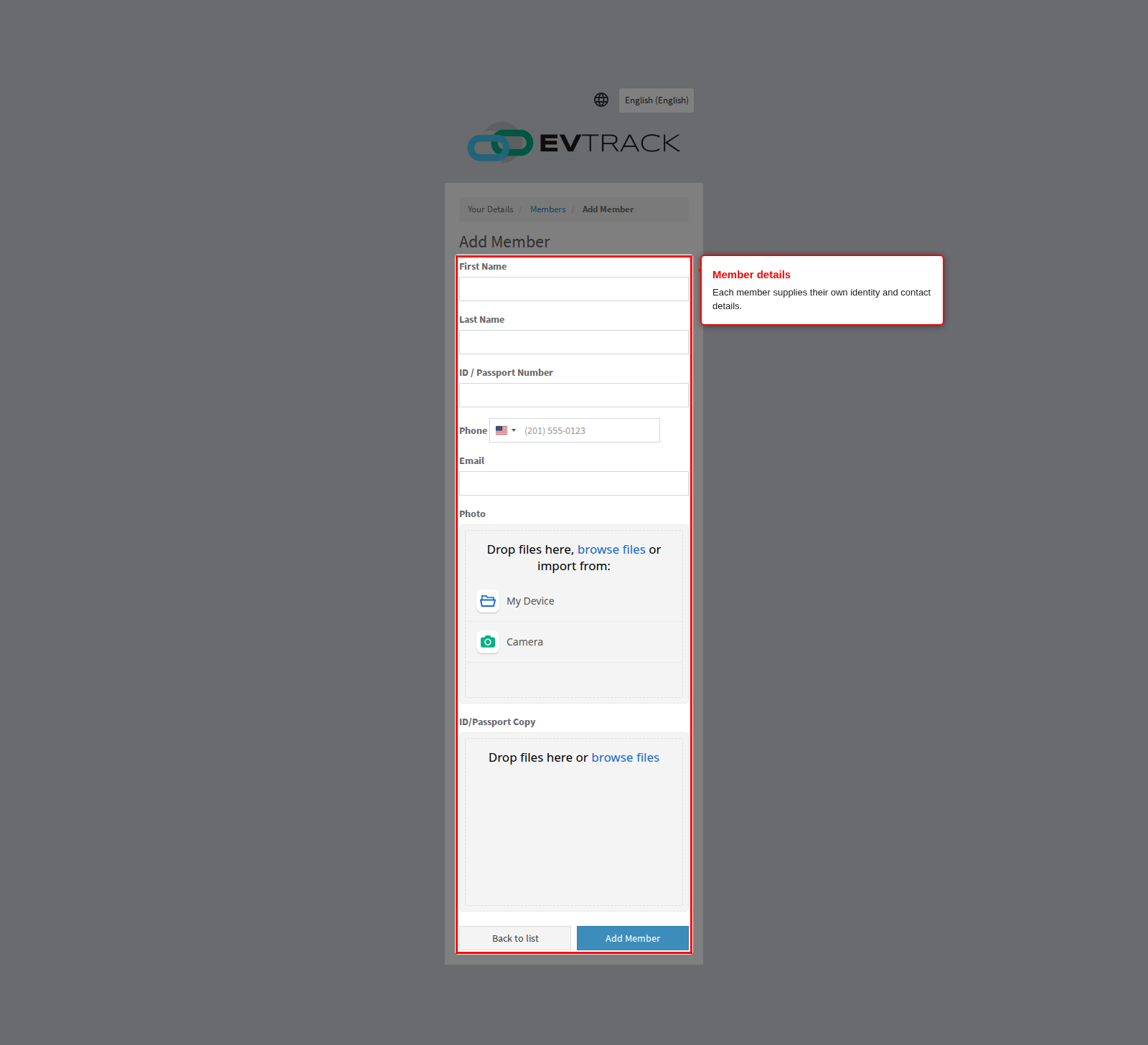 Group member form