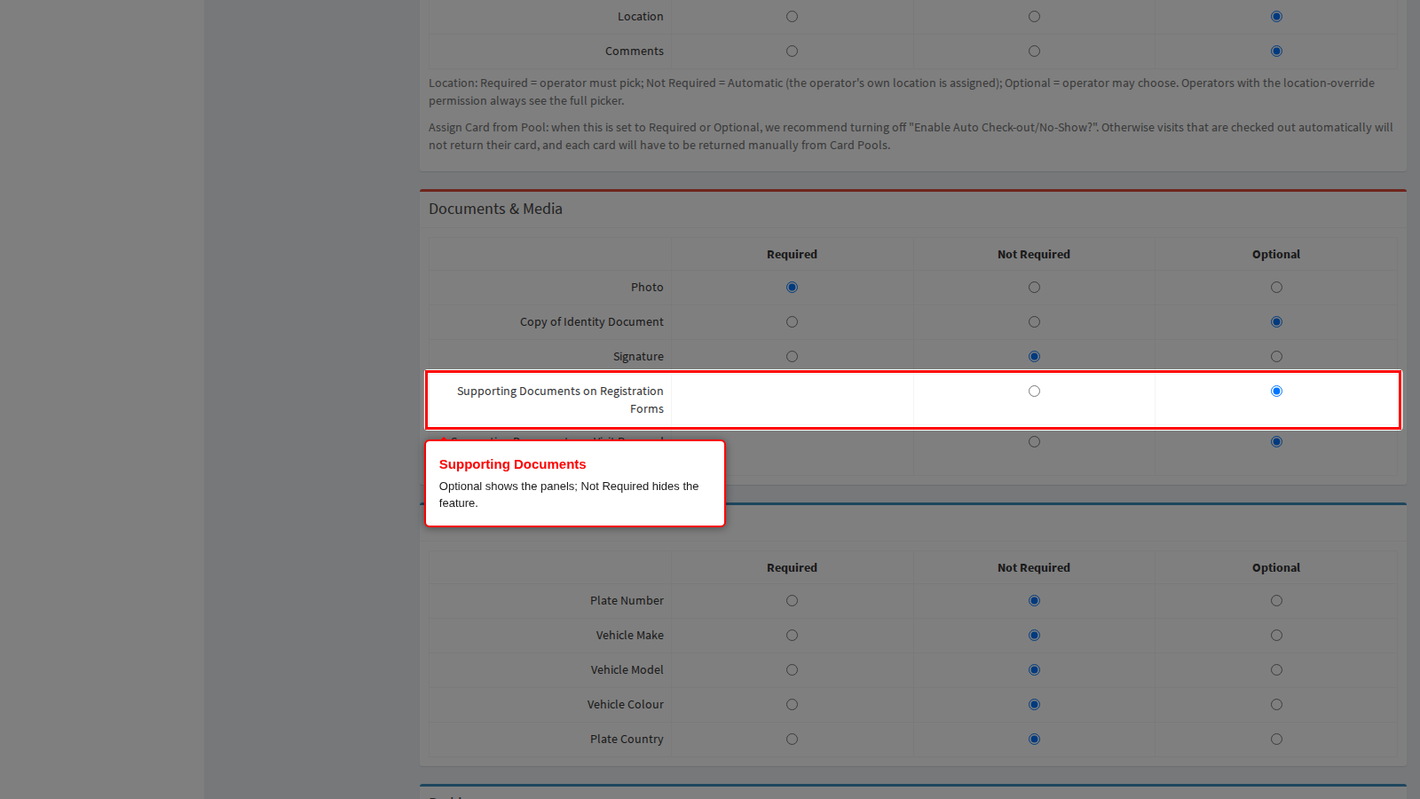 The two supporting-document settings