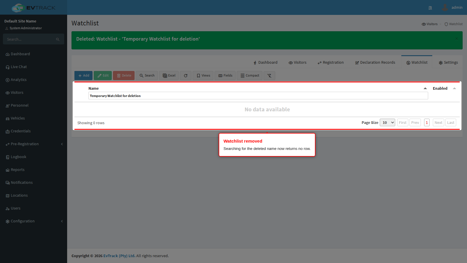 Watchlist removed